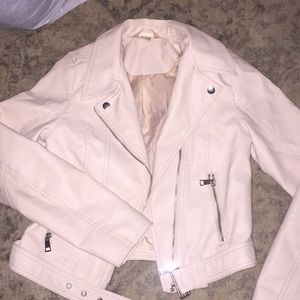 Light pink faux leather jacket